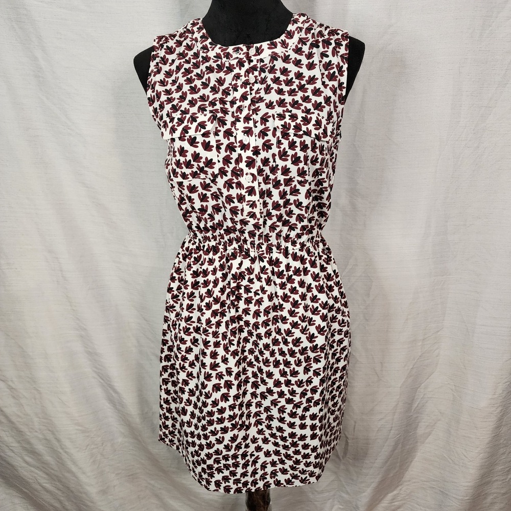 Ann Taylor LOFT Size Extra Small‎ Butterfly Lined Sleeveless Preppy Shirt Dress